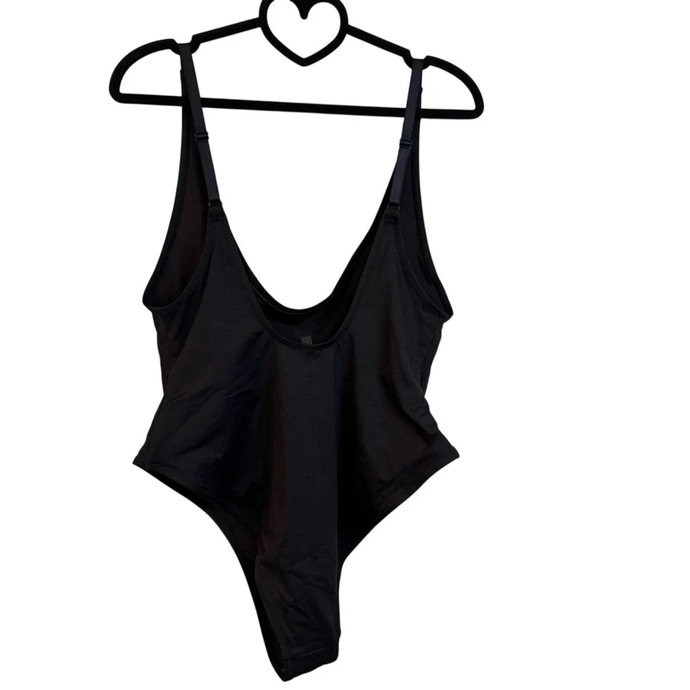 SKIMS Recycled Swim Scoop Neck One Piece Onyx Black‎ 2X Swimsuit
